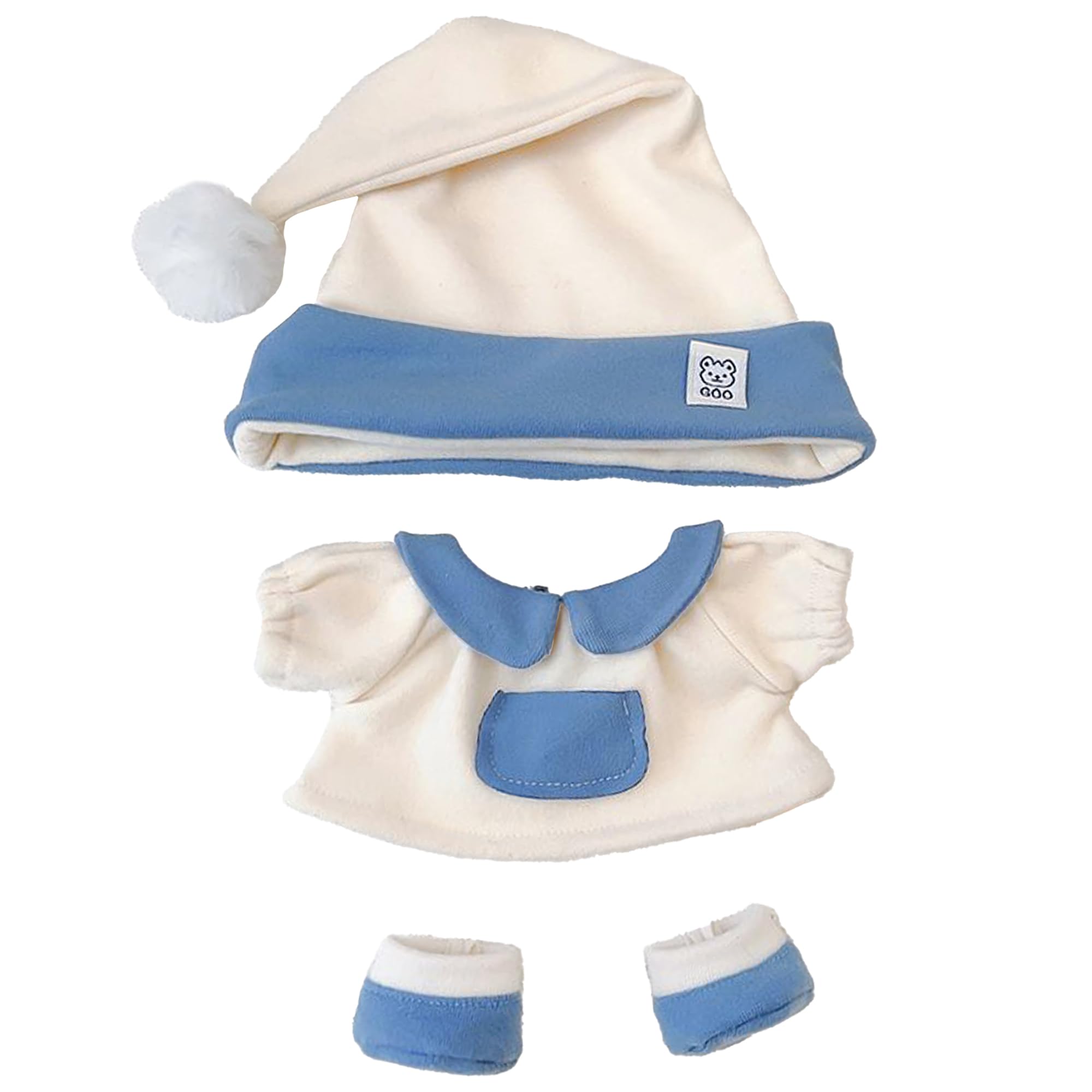 

Pajama Set (Шляпа, Платье и Обувь) для плюшевой куклы 10 см, Синий, Плюшевая одежда, Аксессуары Кигуруми, Отаку-активности, Кукла, Талисман, Костюм Kpopdoll
