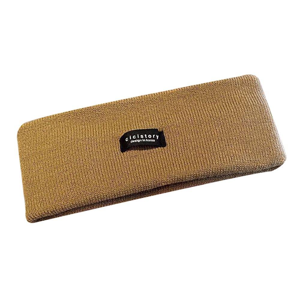 

Конфетный цвет Повязка на голову для йоги и упражнений Широкие повязки для макияжа и волос Модная вязаная повязка для волос Женщины темные хаки