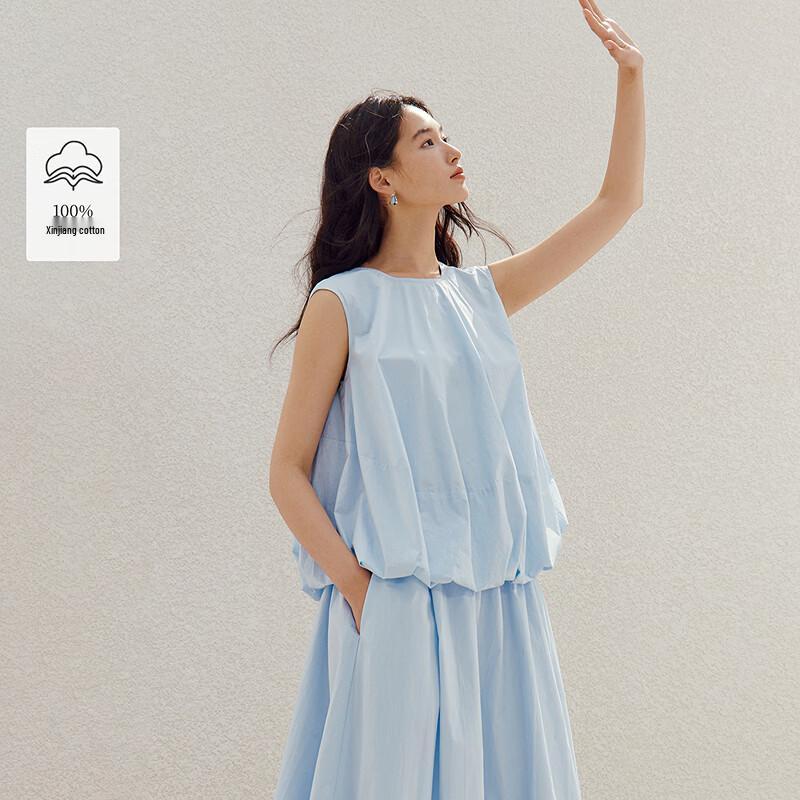 Женский топ-майка INMAN в французском стиле, с круглым вырезом, без рукавов, с оборками по нижнему краю M