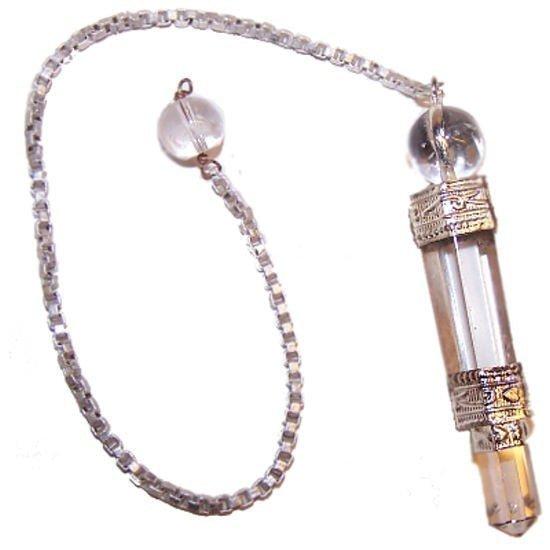 Rock Quartz Dowsing Pendulum with Chain