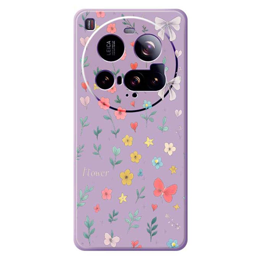 For Xiaomi 15 Ultra Case Floral Bow Pattern Printing Straight Edge TPU Phone Back Cover