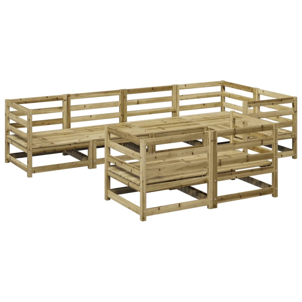 7 Piece Garden Sofa Set Pressure Treated Pine Wood