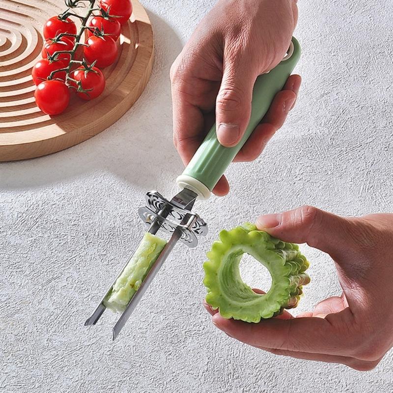 Vegetable Cores Remover Tool Adjustable Diameter For Apples Peppers Stainless Steel Blade Kitchen Gadget