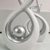 Silvery-White Minimalist Art Style Decorative Ornaments Resin Ornaments for Garden Yard Living Room Study Bedroom Decorations