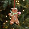 Gingerbread Man Polymer Clay Christmas Ornament - Hand-Painted Retro Tree Decoration