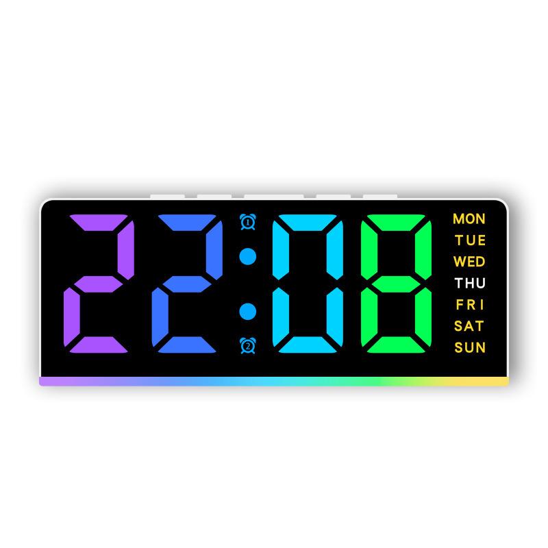RGB Multi-functional Night Light Desk Clock with Alarm - Model GH0739R