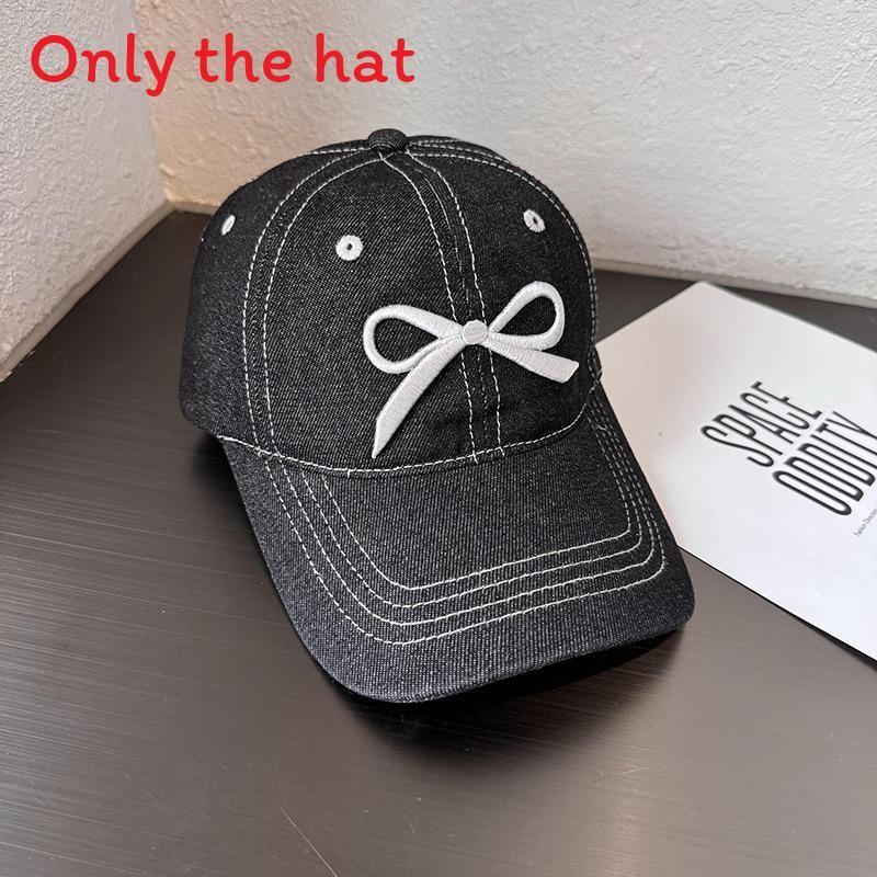 Butterfly Bow Baseball Cap For Women With Wide Brim Sunshade And Breathable Cotton For Summer Style