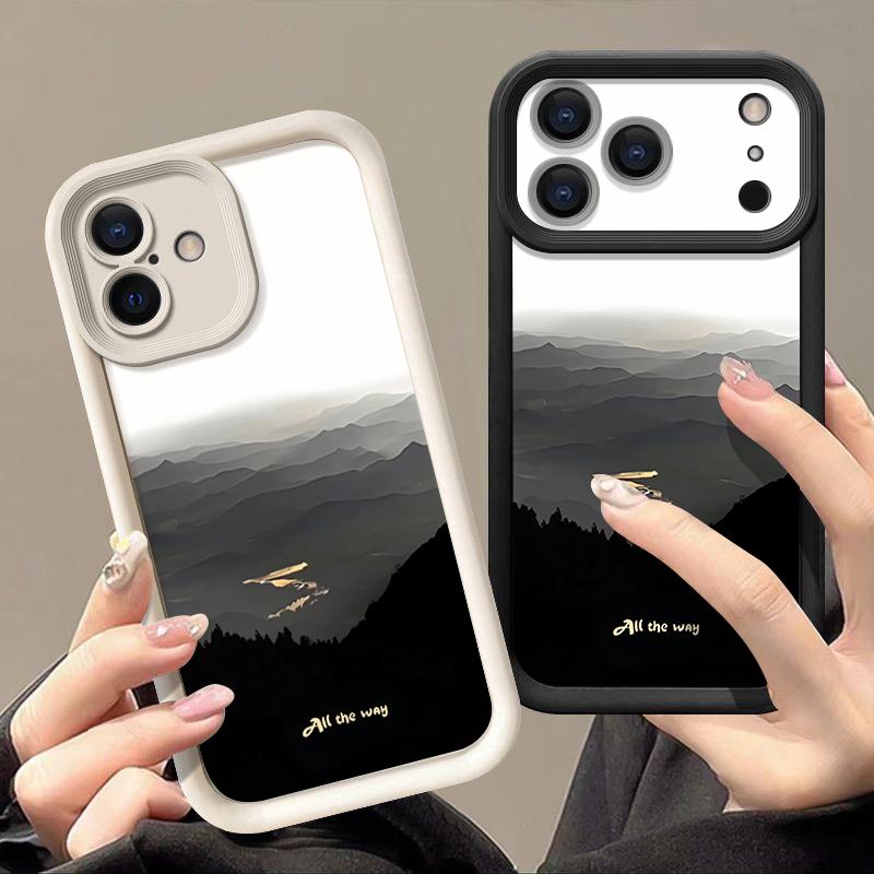 Ink Painting TPU Phone Case For iPhone Air 16e 17 16 15 14 Pro Max 13 12 Pro 15 16 14 Plus Shockproof Soft Silicone Cover Fundas