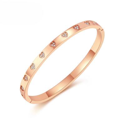 Personality Trend, Love Diamond-Inlaid Titanium Steel Bracelet, Light Luxury, High-End Stainless Steel Bracelet