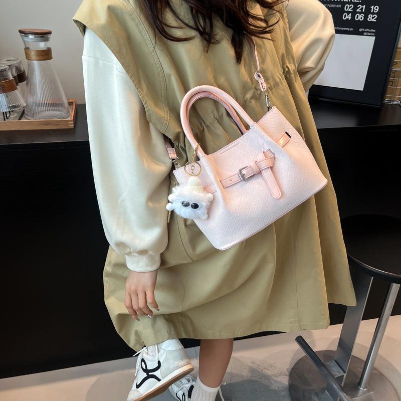 Handbag Bag Women's Spring New Vegetable Basket Bucket Bag Slack Pleated Fashion Shoulder Messenger Bag
