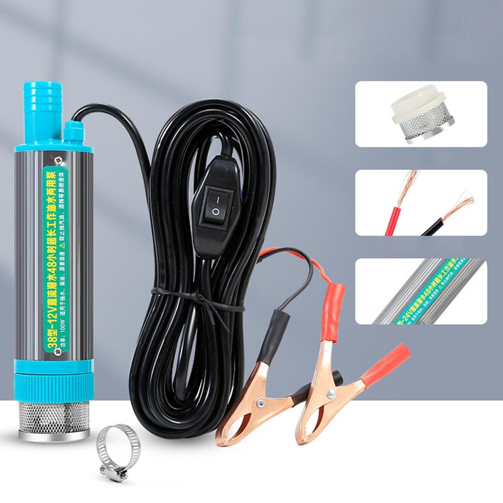 Submersible Water Pump Electric Oil Pump 2 Alligator Clips Refueling Tool For Caravan Marine Agricultural Automotive Boat