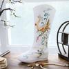 Botas de Mujer hasta la Rodilla Bordadas Otoño Invierno Nuevas con Plush Interno para Mantener el Calor Estilo Étnico de Caña Alta con Cremalleras Botas Hanfu