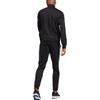 Adidas Three Stripe Casual Sports Solid Color Logo Long Sleeve Set Men sets Black GK9651
