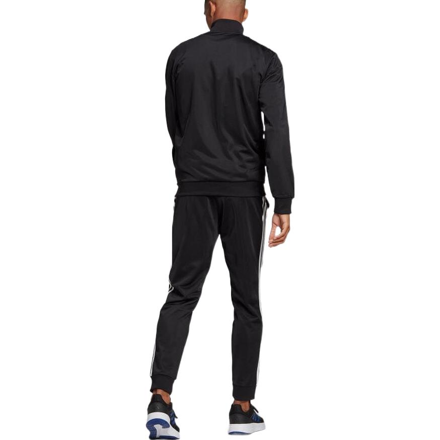 Adidas Three Stripe Casual Sports Solid Color Logo Long Sleeve Set Men sets Black GK9651