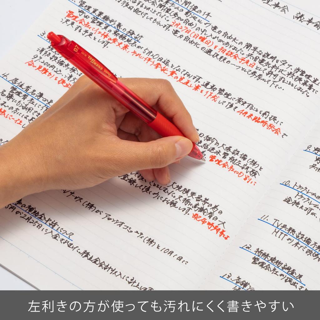 Pentel EnerGel S Gel Ink Ballpoint Red 10 Pens 1.0mm Pen, Barrel, BL130-B,