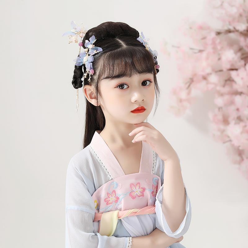 FORSEVEN Chinesisches Haaraccessoires Damen Blume Perlen Haarnadeln Lange Quaste Kopfschmuck Stäbe Haarkamm Brautschmucksets