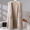 Women's Stand Collar Fur Coat Solid Color Thickened Fur Overcoat  Long Fur Coat