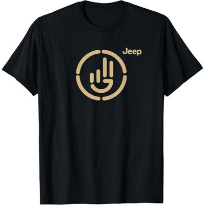 Jeep Wave Classic Fit T-Shirt - Black, Adult Short Sleeve, Polyester & Cotton Blend