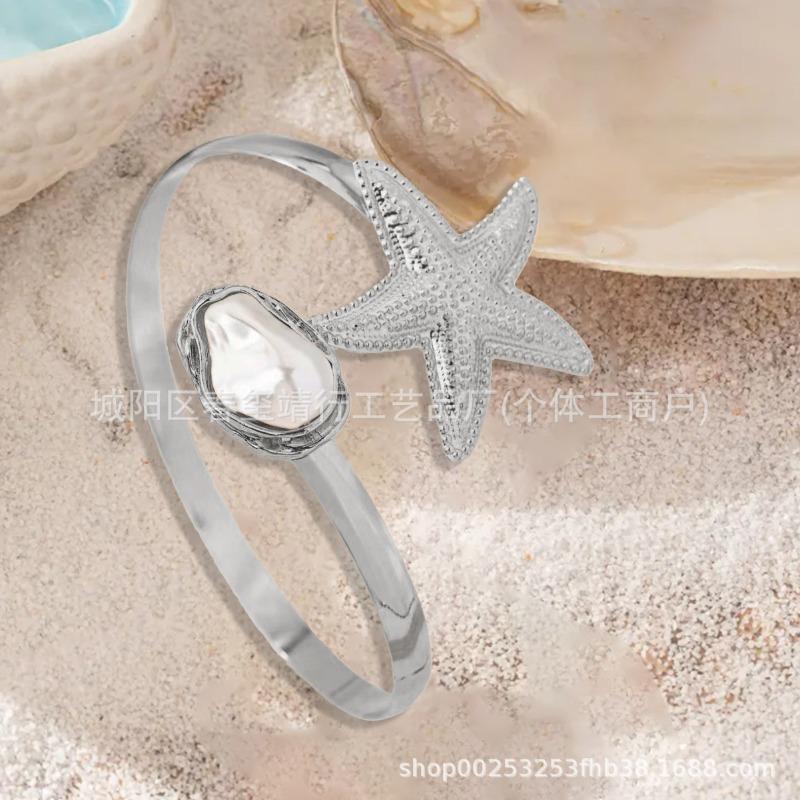 

Baroque pearl temperament armband summer ocean wind daily leisure beach vacation versatile срібло сірий колір
