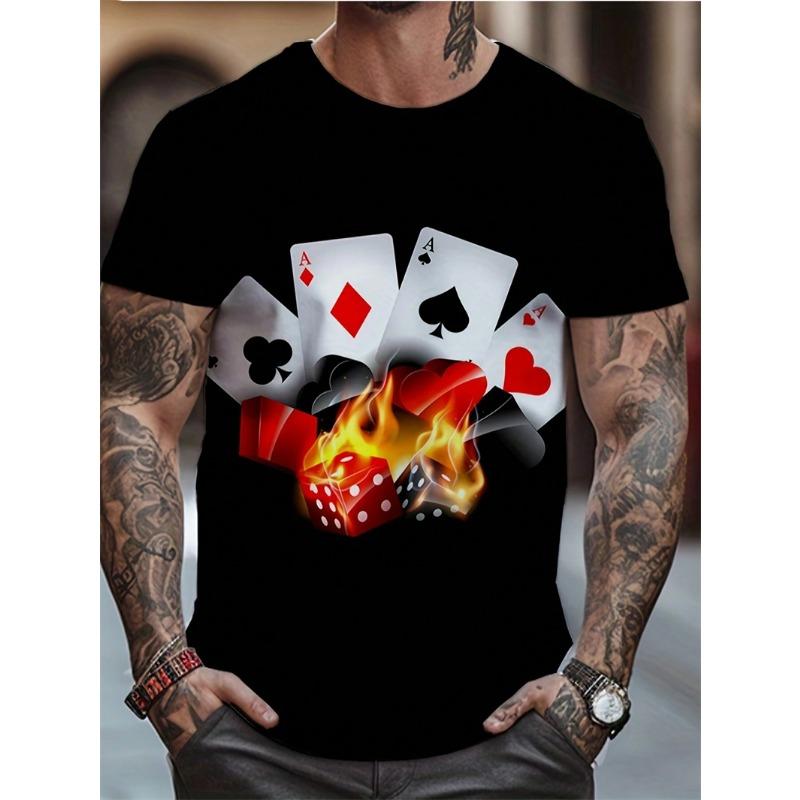 3D Hrací Karta Grafické Tričko pro Muže Oblečení Mladistvý Trend Móda Streetwear Tričko Letní Unisex Dámské Krátký Rukáv Top Tričko