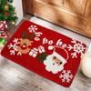 Červená vánoční koupelnová předložka z umělého kašmíru - Protiskluzová sprchová rohožka a slavnostní vstupní rohožka