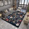 Vintage Floral Pattern Area Rug With Colorful Diverse Botanical Designs Classic Floor Decor Comfortable Carpet For Living Room