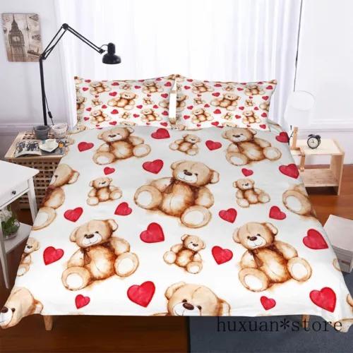 

Toy Bear Soft Duvet Cover Beding Set Decoration Gift Suitable for Children Young Boys Young Girls plus Adult Peoples Soft Comfortable plus Breathable 100*200cm Single