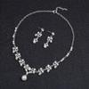 Style Rhinestone Water Drop Earrings Bridal Wedding Jewelry Set Women Necklace Dangle Earrings