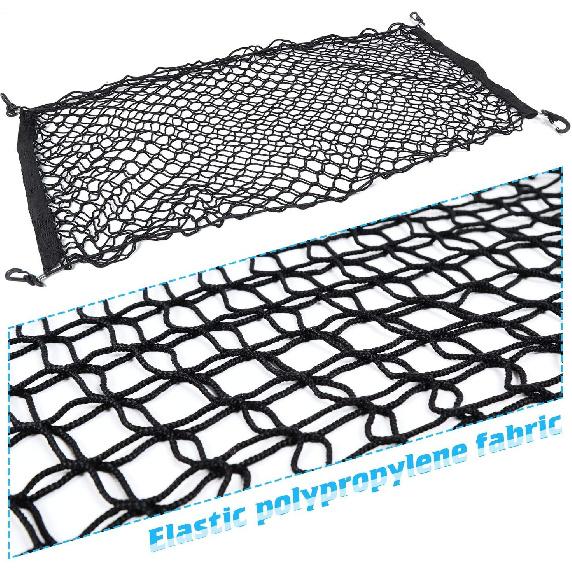 Voodonala 40 X 18 Inches Universal Mesh Envelope Trunk Cargo Storage Organizer Net Elastic Mesh Net Pickup Truck Bed Divider Compatible For Cars,
