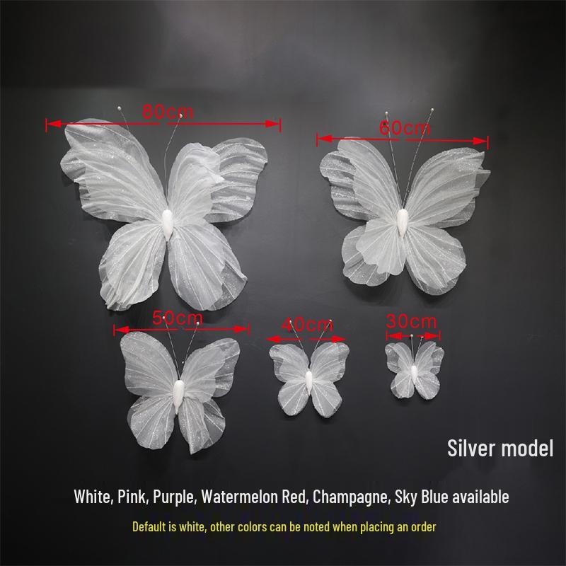3D Painted Butterfly Wedding Backdrop with Scenery and Props for Photography and Décor
