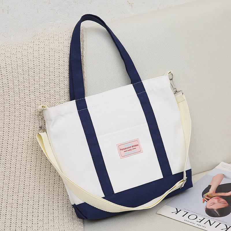 New product tote bag women's shoulder student bag lazy canvas bag large-capacity shopping bag supports customization