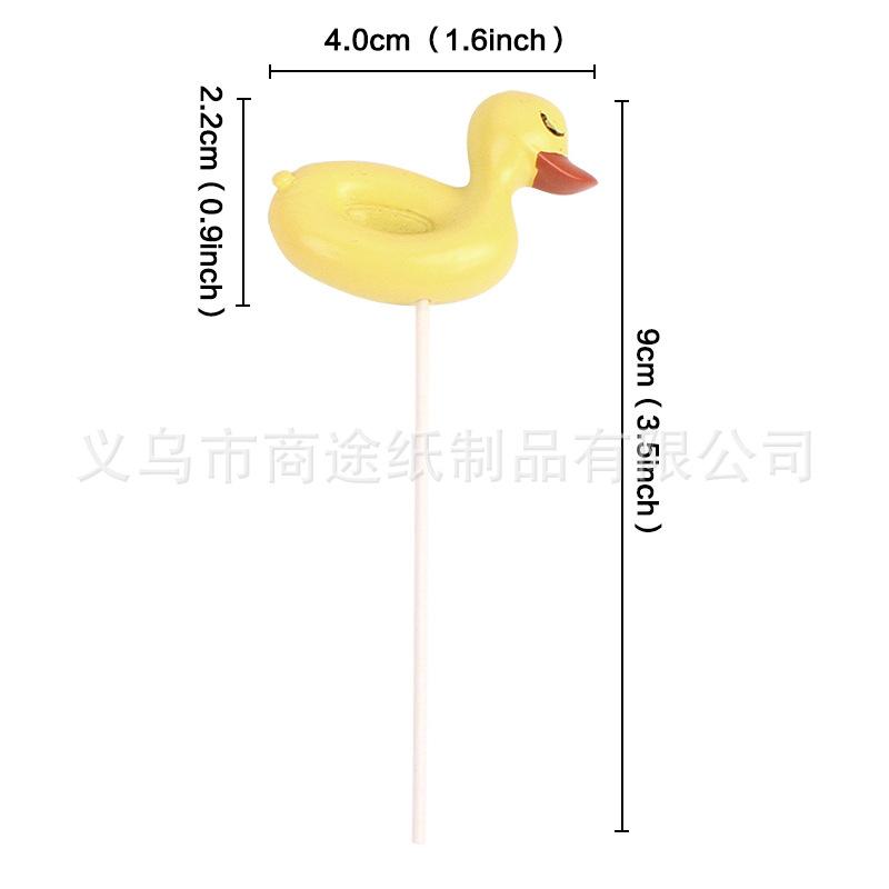 Summer Beach Vacation Party Cake Decor Hawaiian Theme Swimming Circle Yellow Duck Kid Birthday Wedding Baby Shower Cake Plugin