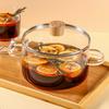 1.6L High Borosilicate Striped Heat Resistant Glass Pot Double Handle Milk Noodle Pan Gas & Electric Stove Mulled Wine Soup