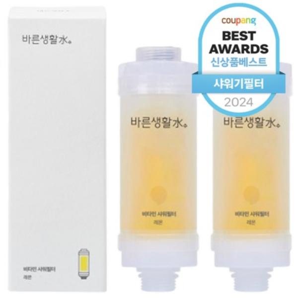 [Barunsaengwhalsu] Green Water Chlorine Removal Vitamin Shower Filter, 2pcs