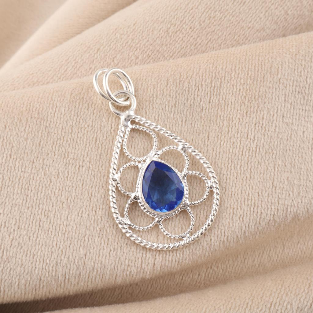 Tanzanite Gemstone 925 Sterling Silver Handmade jewelry Pendant 1.40" Gift For Mother PP-19-7