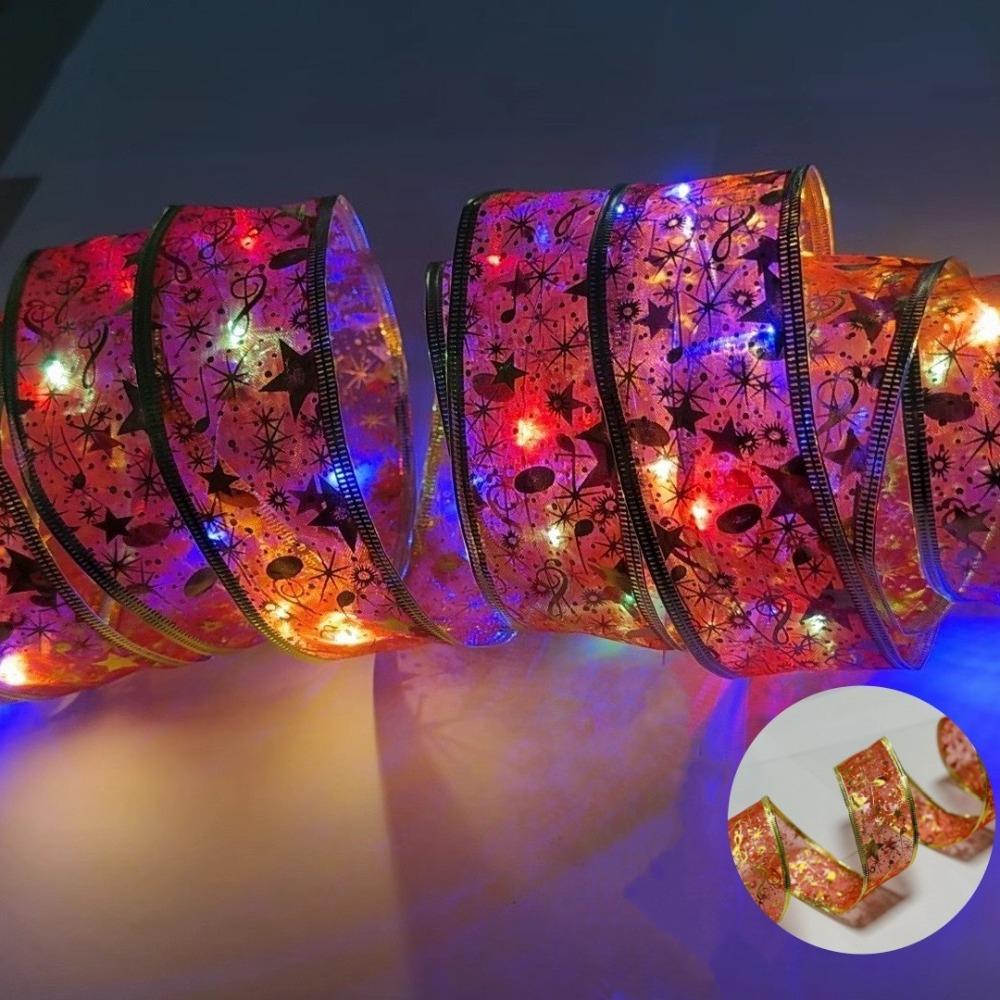 5/10M Xmas LED Light Strip Lace Bows Christmas Decoration Light  Window Display