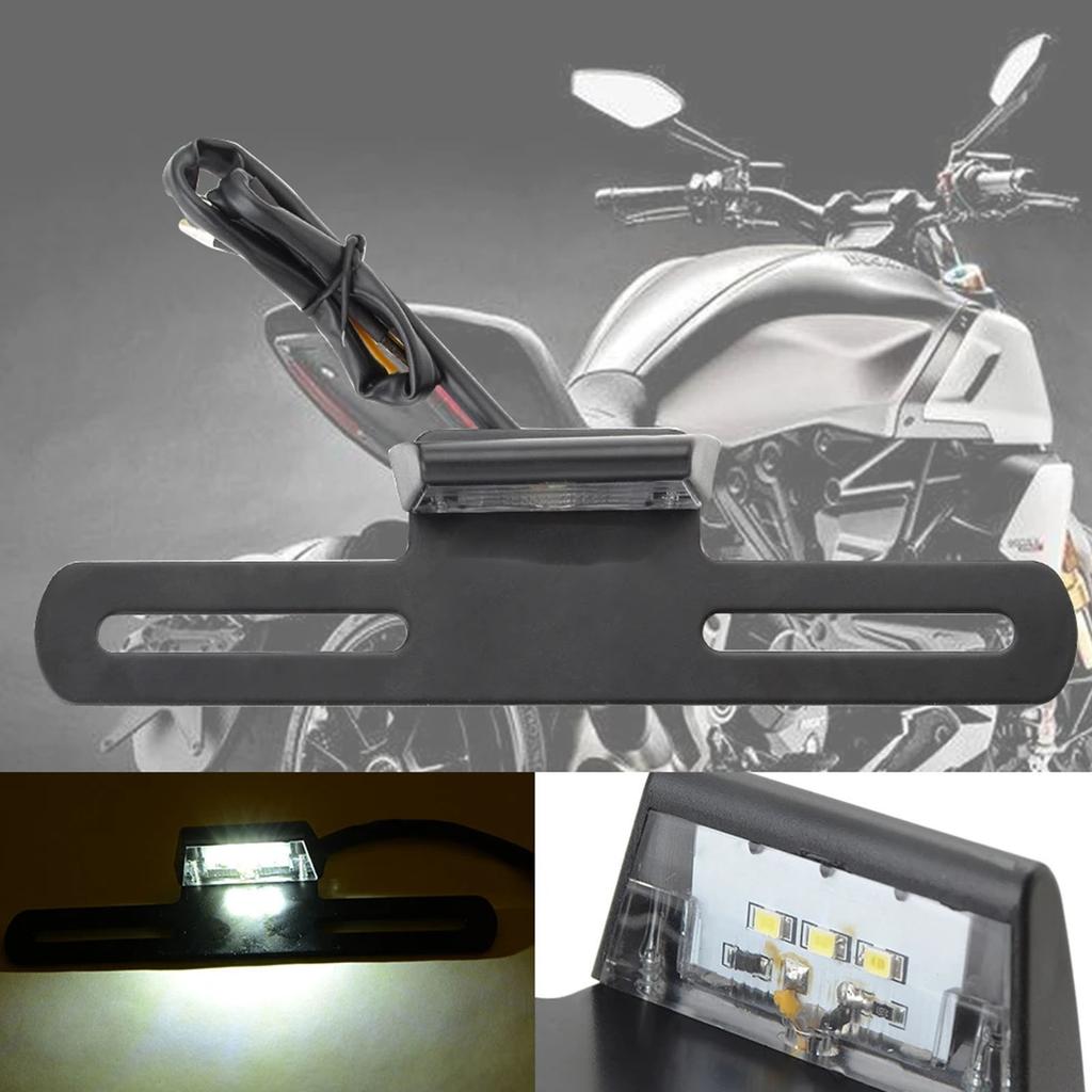 Support de Plaque d'Immatriculation en Aluminium avec Lumière Support de Plaque d'Immatriculation Moto