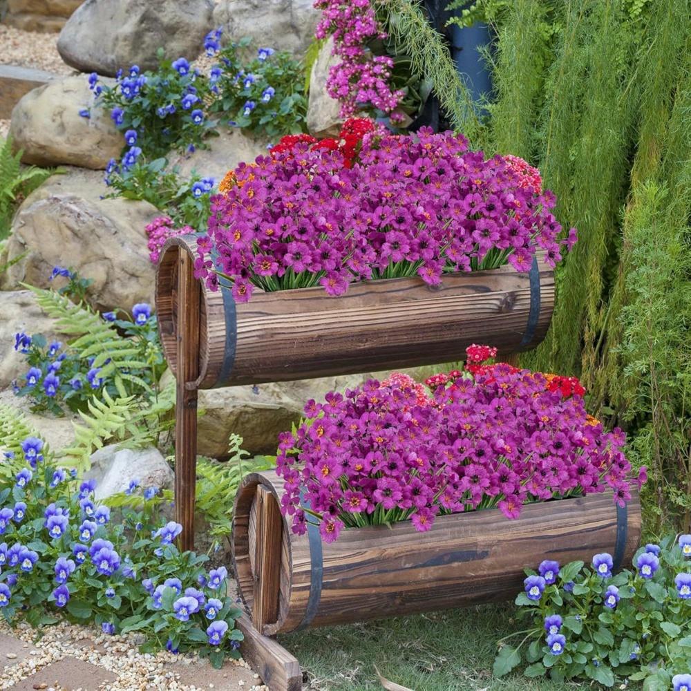 6pcs Artificial Wild Violet Flowers, for Indoor and Outdoor Hanging Plants, Farmhouse Decoration, Tabletop Placement,  Without Container