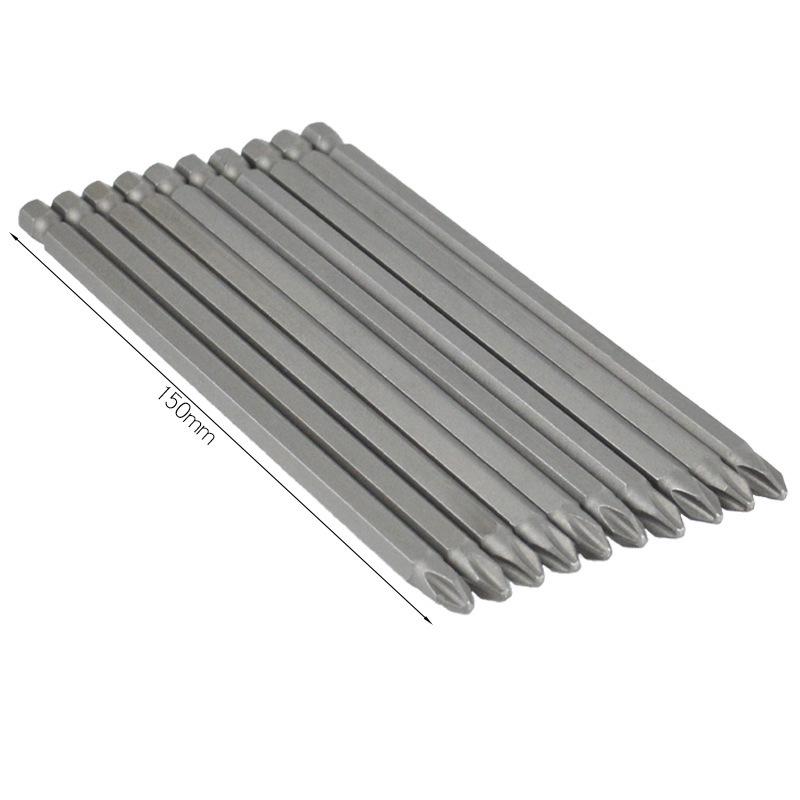 PH2 Phillips Screwdriver Bits (10-Pack) – 1/4" Hex Shank, S2 Alloy Steel, Sandblasted Finish