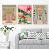 Vintage Watercolor Moroccan Porch Architecture Wall Art Canvas Painting Living Room Home Decor Pictures Posters and Prints