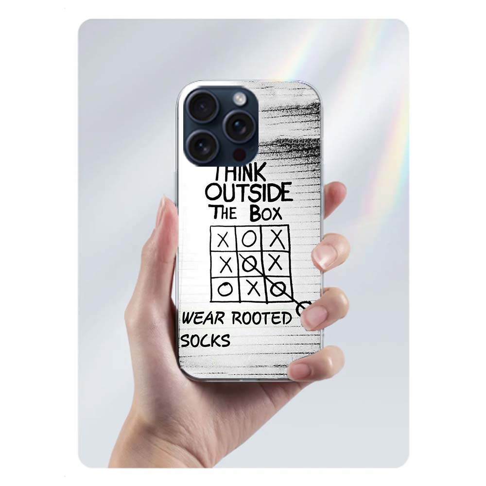 

Think Outside the Box Clear Phone Case For Iphone 17 Air 16 Pro Max 15 Pro 14 Plus 17E 16E 11 13 12 Mini Cover Cases Fundas Cell iPhone 15 Pro