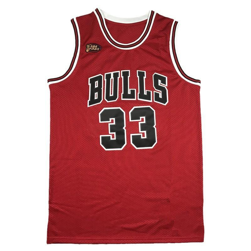 Chicago Bulls 33 Scottie Pippen Finals Edition Red Basketball Jersey Unisex Adult Cotton Sport Wear