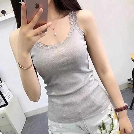 Camisole Lace Solid One Size Fits Black White [DBH] 2-Piece Set, Sweat-Absorbent Camisole, Innerwear, Women's Tops, Underwear, All-Season Layering,