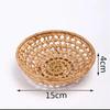 Rattan Woven Tray Convenience Store Handmade Round Basket Food Craft Rattan Tray for Food Fruit Storage Breadbasket Organizer