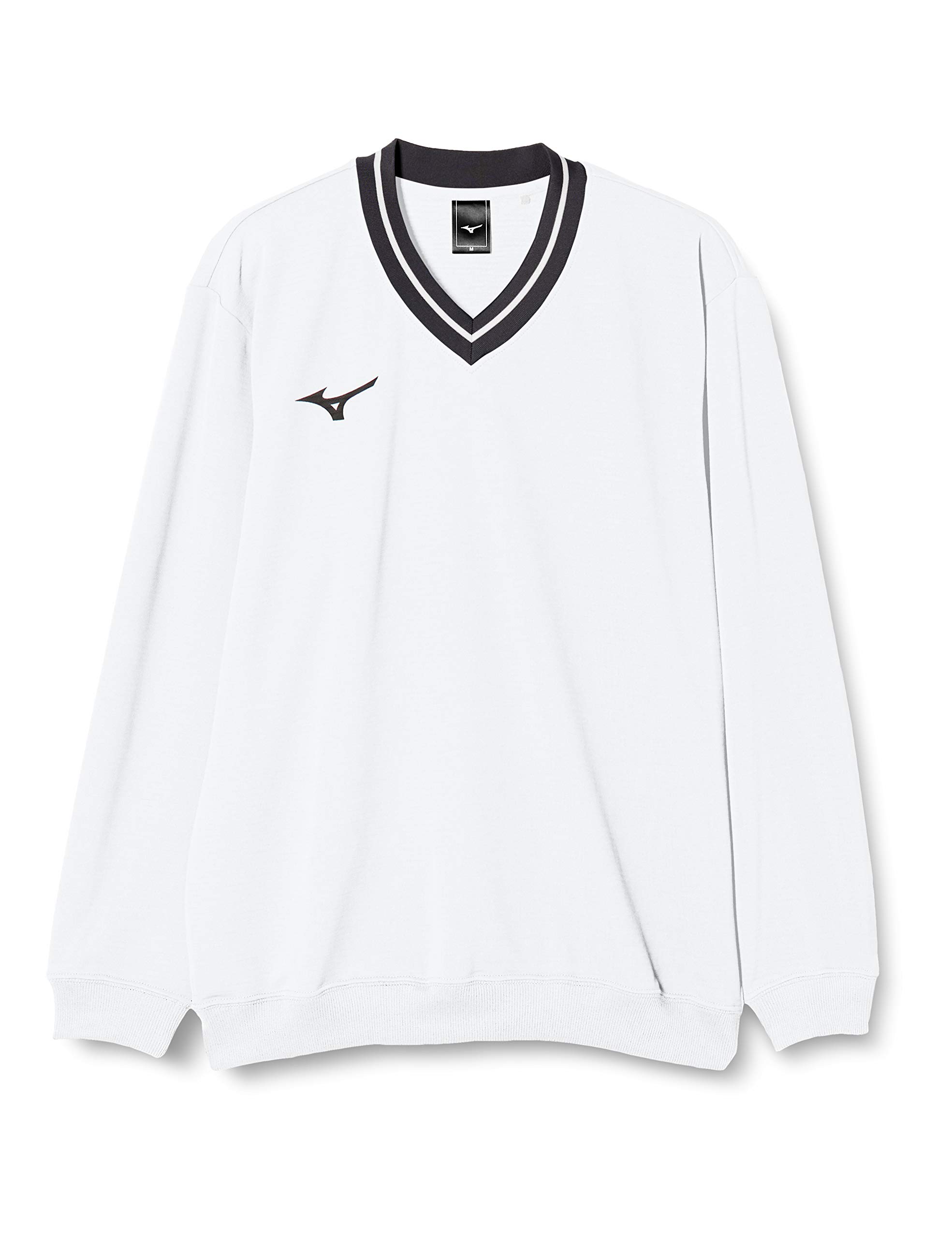 

Mizuno Tennis Medium Japan Size XL to Japanese Size Sweatshirt, V-Neck, Thickness, Moisture-Wicking, Quick-Drying, Stretch, 62JC8001, White, белый