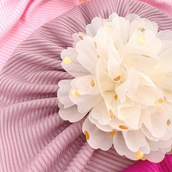 Baby Hat Threaded Bronzing Flower Breathable Newborn Infant Beanie Cap Headwrap Gift for Toddler