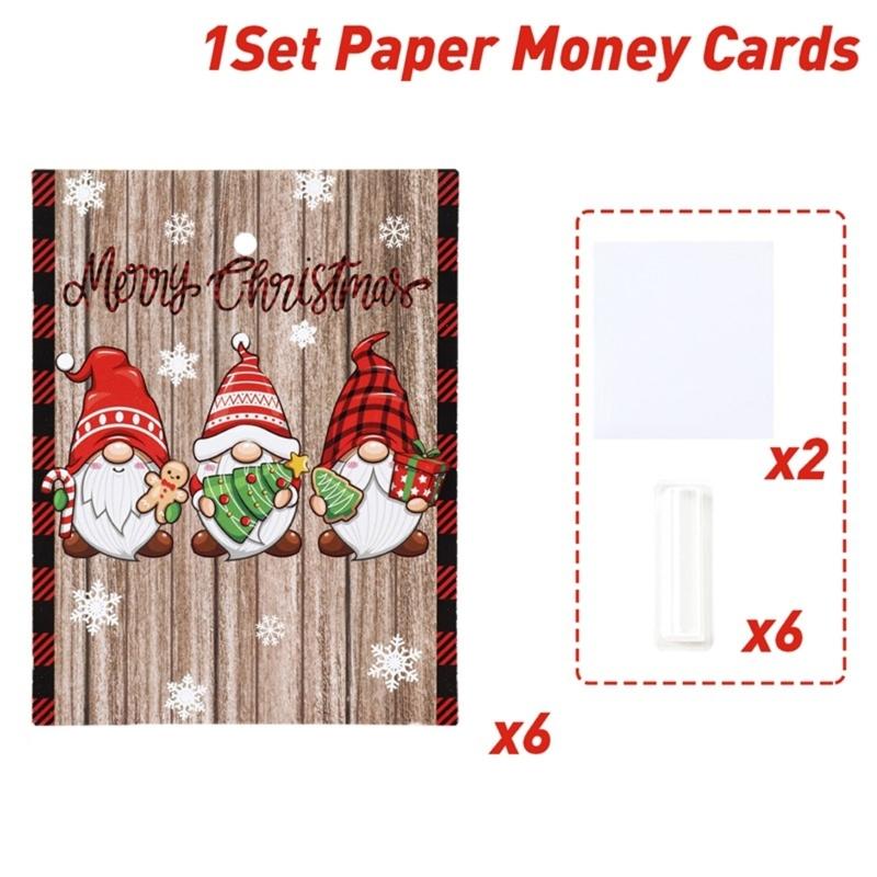 Christmas Santa Money Holder Greeting Card Practical Cash Gift Solution for Christmas Present Exchanging