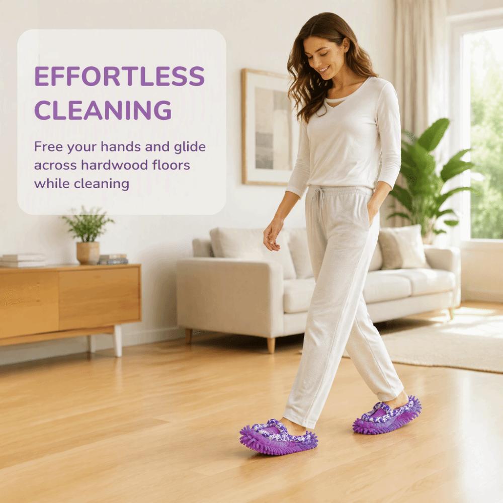 30*12cm Mop Slippers Purple Duster Mop Slippers Portable Cleaning Shoe Covers Household Dusting