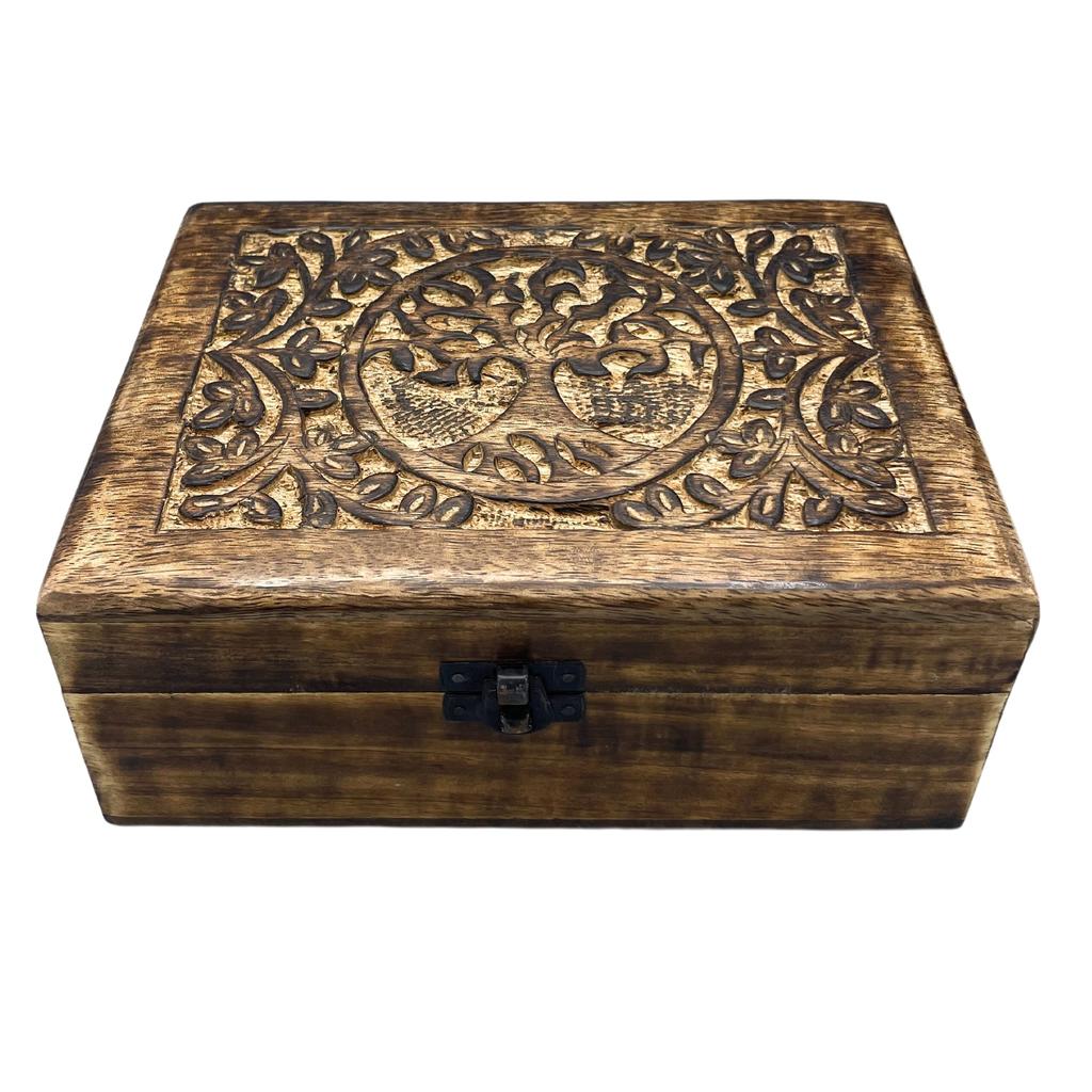 Große hölzerne Erinnerungsbox - Lebensbaum 20x15x7,5cm