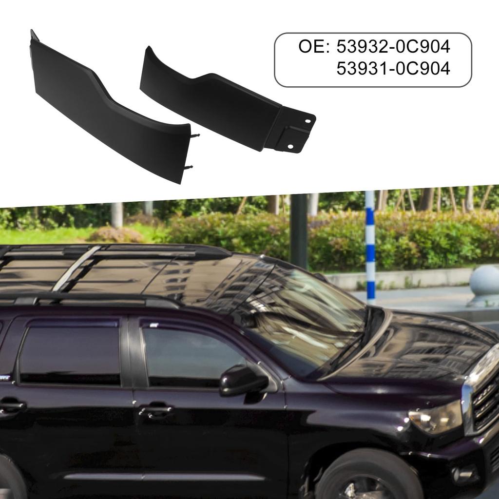 ABSOPRO Nedre frontlyktforlengere Skjermforlengelsespaneler for Toyota Sequoia Svart ABS-plast (Front) 53932-0C904 53931-0C904, 2009-2018,